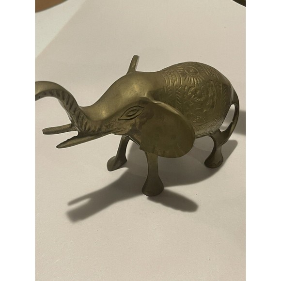 Set Of 3 Very Detailed BRASS ELEPHANTS FAMILY Figures Made in India - Picture 3 of 15